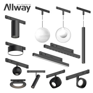 ALLWAY Black Recessed Led Track Magnetic Lamp Anti-Glare Project Magnetic Track Light System Linear Cob Spotlight Rail Lighting