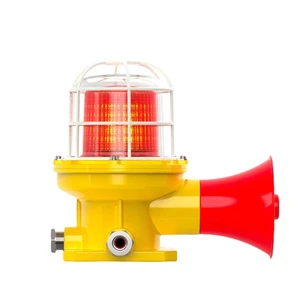ATEX WF1 WF2 DC 24V 36V AC 220V 5W Aluminum Explosion Proof Warning Lamp 360° Rotate Siren Alarm With Relay PLC TCP/IP