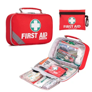 258 Piece Set First Aid Emergency Kit Red Workplace First Aid Kit For Travel Vehicle Outdoor Camping