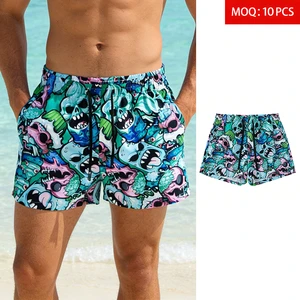 ODM Wholesale Men's 100% Polyester Woven Mid Breathable Board Shorts Quick Dry Lightweight Beach Swim Trunks Elastic Summer