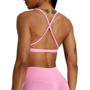 Seamless Quick-Drying Yoga Sports Bra Women's Tight Sports Running Fitness Wear Halter Beauty Back Yoga Wear Top