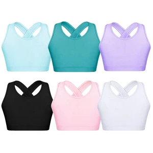 4-16 Wholesale Plain Kids Gym Training Designer Fitness Yoga Sports Wear Bra Top Girls Yoga Wear