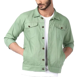 Custom Denim Jacket Men Designer Casual Cotton Jacket Blue Boy Zip Closure Denim Coats OEM Jean Jacket