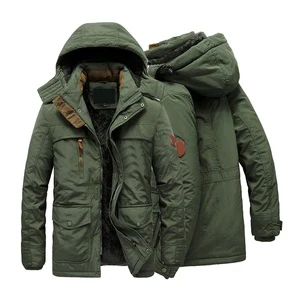 2025 Men's Winter Windproof Parka Solid Color Zipper Coat Casual Outwear Jacket Handsome Design cheap rate OEM Service