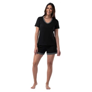 Plus Size Women's Summer Sleepwear Breathable Cotton T-Shirt Shorts Set Button Elastic Waist Quick Dry Woven Satin Slim Fit
