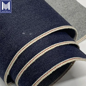 14oz 100% Organic Cotton Non-Stretch Selvedge Denim Fabric Woven Yarn Dyed Slub Original Fit Men's & Girls' Jeans Direct China