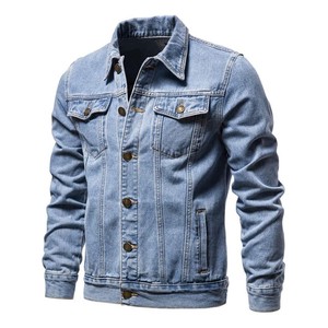 100% Cotton Canvas Men's Casual Solid Color Stand Collar Winter Jacket with Pocket Thin High Quality