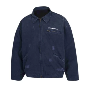 High Quality Custom Designer Men's Slim Fit Vintage Jean Coats Streetwear Zip-Up Turn-Down Grailz Project G/R Denim Jackets Men