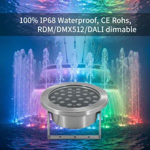 Stainless Steel IP68 Waterproof Outdoor Waterfall DMX RGB Pool Music Dancing Fountain Led Underwater Projection Fountain Light