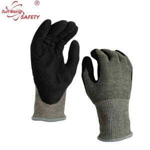 SRSAFETY Industry Grade A9 ISO13997 Level F Anti-cut Gloves Safety Protection Mesh Cutting Glove with Nitrile Sandy Finish