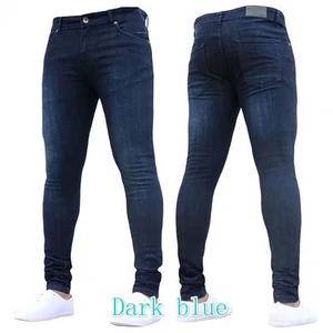 Men's Denim Stretch Trousers Wrinkle Resistant All Day Comfort Straight Fit Breathable Waterproof Diamond Button Summer Medium