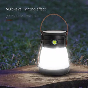 Solar Camping Lantern Rechargeable Portable Tent Light 5 Mode Outdoor Waterproof Emergency Lamp Strong LED Flashlight Work Light