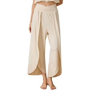 OEM Customized High Waist Breathable Lightweight Plus Size Yoga Pants Spandex/Polyester Elastic Solid Color Meditation Full