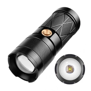 30W White Laser Flashlight High Power Aluminum Alloy Zoomable Torch with Tail LED Light Ultra-Long Runtime Super Bright Beam
