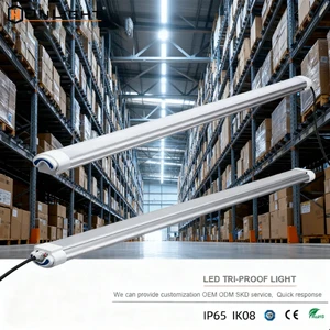 4FT Tri-proof IP65 LED Light Industrial Vapor Tight Linear Light Fixture for Warehouse & Cold Storage Use
