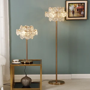 Luxury Bedroom Nordic Living Room Home Decor Floor Lamps Glass Stand Atmosphere Led Crystal Modern Clear Golden Empire 80 40000