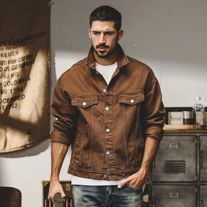 Men's Loose Plus Size Casual Breathable Button Jean Denim Jacket 100% Cotton Solid Spring Autumn Classic Trucker Style Slim Fit