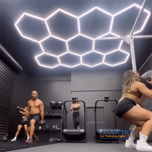 Hot Sales Europe Hexagrid Car Workshop Boutique Fitness Studio Detailing Shops Led Lighting Gym Lamp