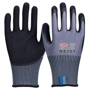 Premium ANSI CE Cut-Resistant Level 4 Nitrile Dotted Coated Liner Anti-Slip Puncture-Resistant Gloves for Construction Outdoor