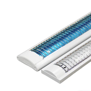 T8 LED Louver Grille Light with Mirror Reflector Modern Indoor 2ft 4ft Troffer Lighting Double Single Batten Casing