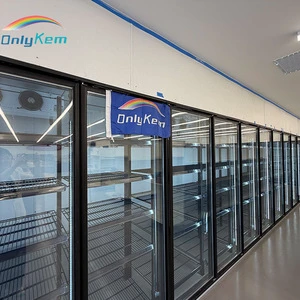 Custom Display Walk-in Cooler Freezer Combo Air Cooling LED Lighting Cold Room for Supermarket