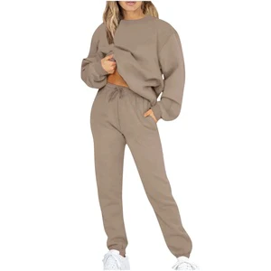 2025 Women's 2-piece Set Customized New Plus Size Cotton Linen Shirt Suit High Waist Loose Trousers Suit