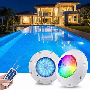 Professional IP68 Waterproof RGB LED Swimming Pool Wall Light ABS Underwater Lamp Remote Control 12-35W CE Certified CREE LED