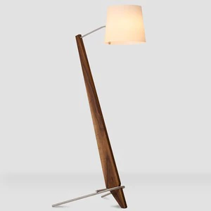 Modern Nordic Floor Lamp Sculptural Style Solid Wood fabric Shade Unique Decorative High-End Wood Floor Lamp