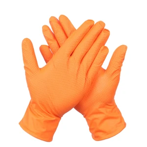 8mil Black Orange Nitrile Disposable Safety Gloves Anti-static Durable Tear-Resistant for Car Repair Industrial Mechanics