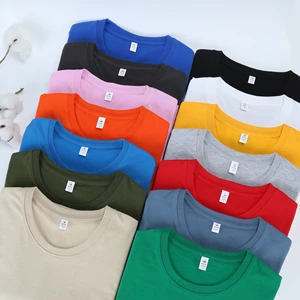 Hot Sale Solid Color Short Sleeve Round Neck Womens Plus Size Cotton T-shirt for Women Spring Summer Autumn
