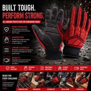 High Quality TPR PVC Rubber Sewn Mechanic Mining Sandy Nitrile Anti Slip Protection Multi Functional Safety Gloves