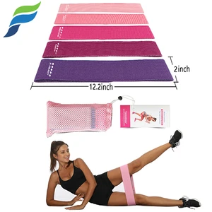 YETFUL Wholesale Custom Logo Color Workout Gym High Elastic Polyester Loop Booty Fabric Exercise Hip Bands Resistance Set