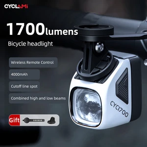 CYCLAMI CYC1700 Professional Bike Headlight 1700LM Cutoff Beam Wireless Remote Control 4000mAh IPX6 Waterproof Portable Cycling