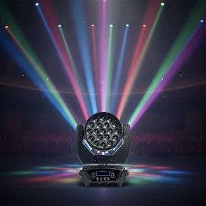 Hot Selling Mac Aura 19X15W LED Stage Lights RGBW Wash Moving Head Beam Disco Holiday Light with DMX512 Control for Dj Wedding
