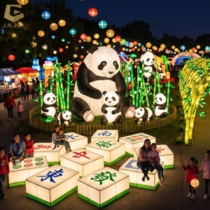 Giant Panda And Bamboo Lanterns One-stop Project Lantern Solution Global Installation For Zoo Park Attraction
