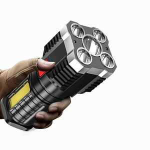Rechargeable Flashlight High Lumens Super Bright 5 LED Modes Powerful Handheld Torch Camping Emergency Flashlight