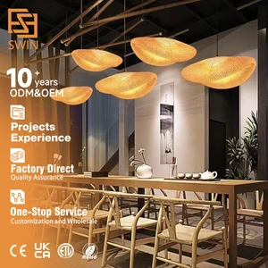 Hot Sell Fancy Bamboo Chandelier Pendant Lamp Modern Natural Bamboo Wooden Lamp Lights for Restaurant Hotel Bedroom Living Room
