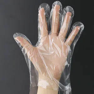 Food Prep Hand Safe Gloves PE Poly Waterproof Kitchen Disposable Gloves for Supermarket Counter