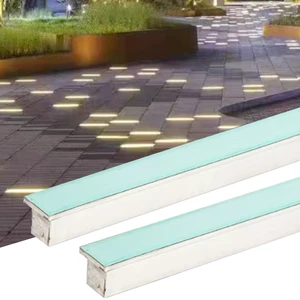 New Design Floor Tile Light Waterproof Led Brick Lights IP67 Warm White Square Rectangular Stainless Steel Tempered Glass DC24V