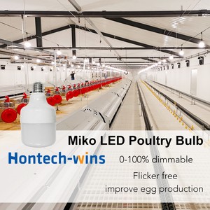 Hontech Professional IP67 Chicken House Lights Flicker-Free 2700K-6500K 300 Beam Angle Dimmable LED Poultry Bulb High CRI 85