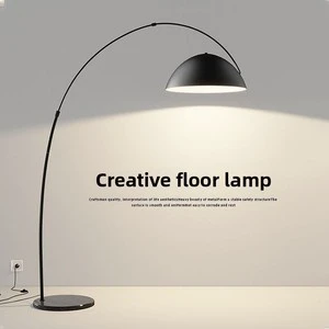 Nordic Minimalist Luxury Arc Floor Lamp Iron Base Stone Shade LED High CRI 95 for Living Room Bedroom Sofa Side