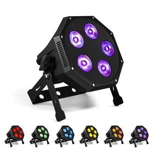 Professional 5x12W RGBALUV 6in1 Stage Light 16 Bit Smooth Dimming Silent LED Par Light
