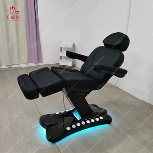 Black Beauty Spa Medical Tattoo Dental Examination Chair 4 Motor Electrical Facial Therapy Medical Treatment Massage Tables