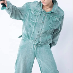 Custom Denim Jeans and Jackets Sets for Men Jean Jacket and Pants Set