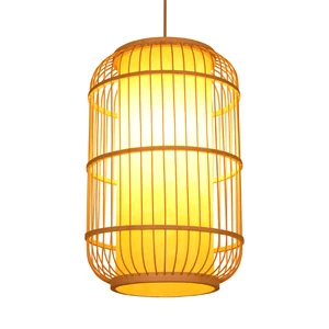 Bamboo Lantern Lamps Handmade Weaving Light Hanging Lamp Restaurant Simple Antique Hotel Home Lighting