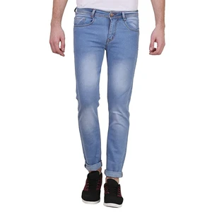 Formal Style Men Vintage Denim Trousers Chino Cut Rivet Blue Jeans Professional Office Wear Apparel Sustainable Cotton Bulk