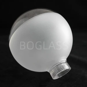 Wholesale Custom Clear Hand Blown G9 Frosted Milk White Screw Globe Half Frosted Glass Lamp Shade For Chandelier Light Covers