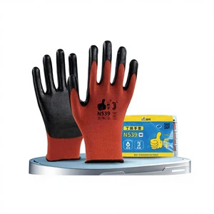 Rafe Coated Rubber Dipped Safety Gloves Smooth Latex Palm Polyester Lining Knit Wrist Industrial Work Wear-resisting Gloves