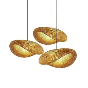 Bamboo Hand Pendant Light Modern Bamboo Lampshade Organic Farmhouse Ceiling Light Bohemian Rattan Fixture Vietnam Supplier