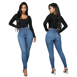 2026 Women's Straight Denim Jeans Pants with Slit Stretchable Casual Style Custom Printed Design